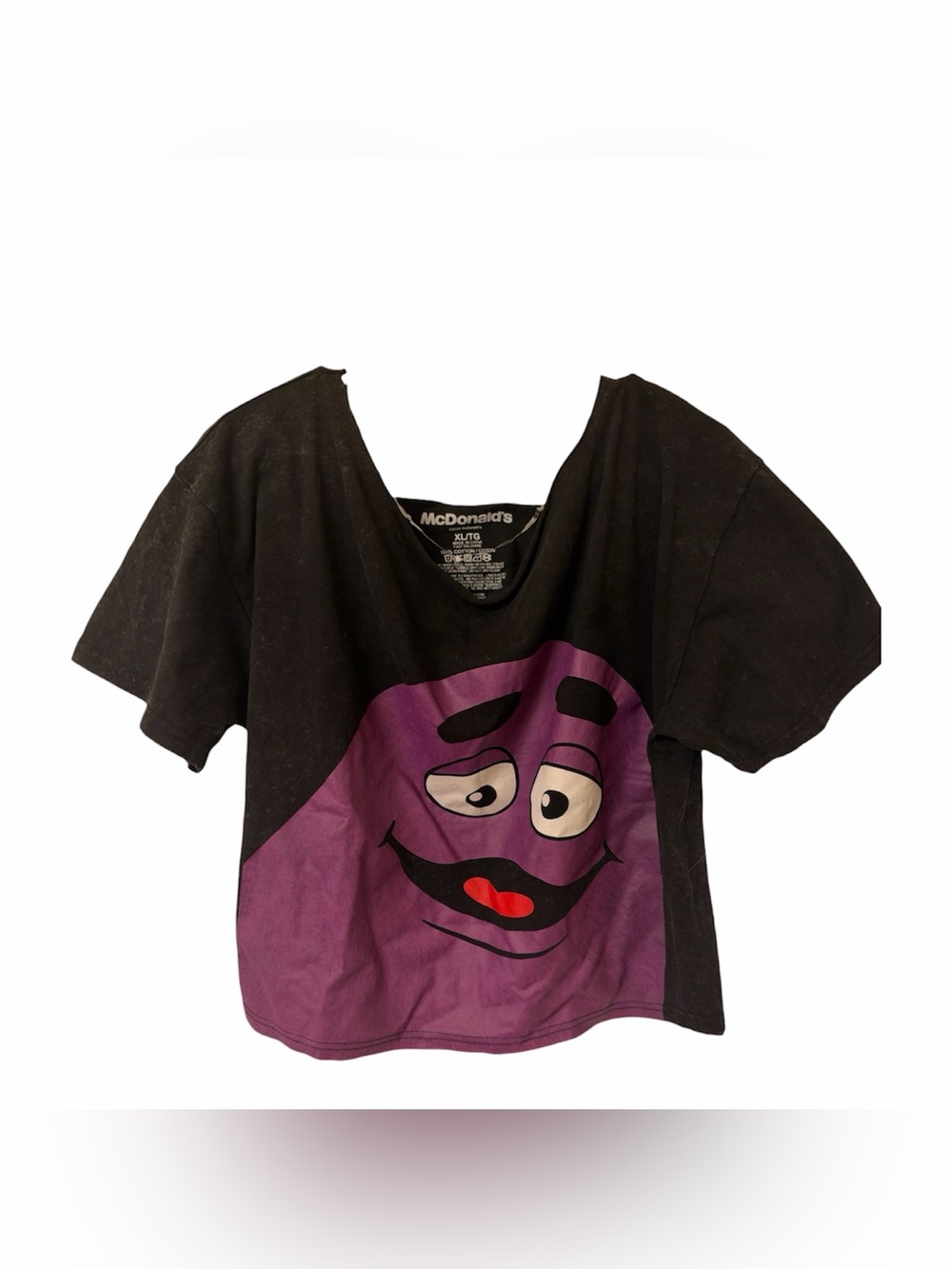 McDonald's Grimace Graphic Cropped T-Shirt Juniors XL - NWT **